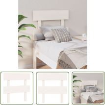 The Living Store Kopfteil Weiß 93,5x3x81 Cm Massivholz Kiefer - Holz Kopfteil - Kiefer Kopfteil - Weißes Kopfteil - Bett Kopfteil - Schlafzimmer 