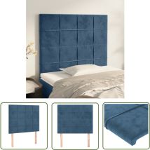 The Living Store Kopfteile 2 Stk. Dunkelblau 90x5x78/88 Cm Samt - Bettkopfteile - Samtbett - Dunkelblaues Bett - Kopfteil Höhenverstellbar - 