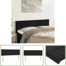Maison Chic - The Living Store Kopfteile 2 Stk. Schwarz 72x5x78/88 cm Samt - Bettkopfteile - Kopfteil - Samtbett - Schwarzes Bett - Hochwertiges Bett