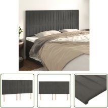 The Living Store Kopfteile 4 Stk. Dunkelgrau 90x5x78/88 cm Samt - Bettkopfteile - Samtbett - Kopfteil Grau - Hochwertiges Bettteil - Wohnaccessoires