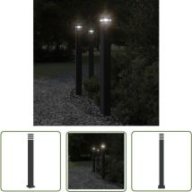 Lampadaire d'extérieur avec sortie noir 110 cm aluminium - Lampadaire Exterieur - Éclairage Extérieur - Lampe De Jardin - Luminaire Extérieur - Lampe