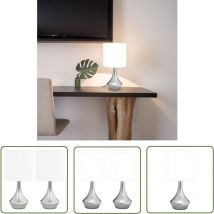 The Living Store - Lampes de table 2 pcs Bouton tactile Blanc E14 - Lampe De Table - Lampadaire - Éclairage Intérieur - Luminaire Design - Lampe