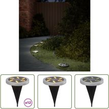 Lampes solaires de sol et piquets de sol extérieur 12 pcs - Lampe Solaire Exterieur - Éclairage Solaire - Lampadaire Solaire - Lumieres Solaires