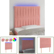 The Living Store - led Kopfteil Rosa 100x5x118/128 cm Samt - Samt Kopfteil - Rosa Kopfteil - Led Kopfteil - Bett Kopfteil - Schlafzimmer Dekoration