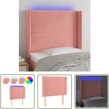 Led Kopfteil Rosa 83x16x118/128 cm Samt - Samt Kopfteil - Rosa Kopfteil - Led Kopfstütze - Bett Kopfteil - Schlafzimmer Dekoration - The Living Store