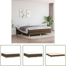 Bonnevie - The Living Store Sommier à lattes de lit avec matelas Marron foncé 160x200 cm - Lit Double - Lit Tapissier - Matelas à Ressorts Ensachés