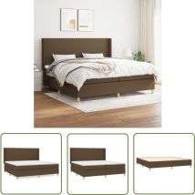 Kalisse - The Living Store Sommier à lattes de lit avec matelas Marron foncé 200x200 cm - Lit Double - Lit Tapissier - Literie - Matelas à Ressorts