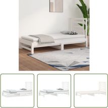 Fuhuida Trading - The Living Store Lit coulissant sans matelas blanc 2x(90x200) cm - Lit De Jour - Canapé Lit - Lit Invité - Lit Tiroir - Meuble