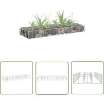Asupermall - The Living Store Lit surélevé à gabion Acier galvanisé 90x30x10 cm - Jardinière à Gabion - Bordure Jardin - Bac Plante - Pot Fleuri