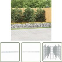 The Living Store - Lit surélevé à gabions arqué 600x50x50 cm Fer galvanisé - Jardiniere En Gabion - Bordure Jardin - Bac Acier - Pot Fleuri Extérieur