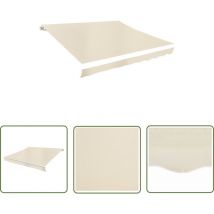 Devenirriche - The Living Store Markisenbespannung Canvas Creme 6x3 m (ohne Rahmen) - Markisentuch - Ersatz-Markisentuch - Sonnenschutz - Outdoor
