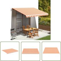 The Living Store Markisenbespannung Gelb und Orange 4,5x3,5 m - Markisenstoff - Sonnenschutz - Outdoor Dekoration - Gartenbedarf - Markise