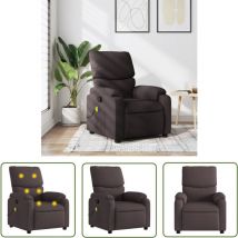 Massagesessel Dunkelbraun Stoff - Massage Stuhl - Relaxstuhl - TV-Sessel - Bequeme Lounge Sessel - Polstersessel - The Living Store