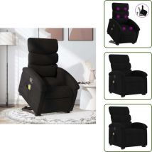 The Living Store - Massagesessel mit Aufstehhilfe Schwarz Stoff - Massage Stuhl - Relaxsessel - Fernsehsessel - Elektrischer Liftstuhl