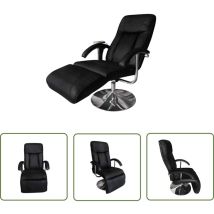 The Living Store Massagesessel Schwarz Kunstleder - Massage Stuhl - Entspannungsstuhl - Wellnessstuhl - Elektrischer Massagesessel - Massagesessel 