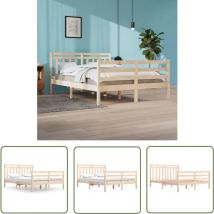 The Living Store Massivholzbett 140x200 cm - Holzbett - Kiefernholzbett - Doppelbett - Boxspringbetten - Bettgestell