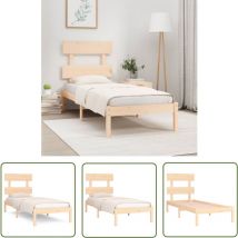 The Living Store Massivholzbett 90x190 cm - Holzbett - Massivholzbette - Kiefernbett - Einzelbett - Schlafzimmermöbel