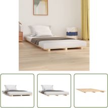 Kalisse - The Living Store Massivholzbett 90x190 cm Kiefer - Holzbett - Kiefernholzbett - Massives Holzbett - Doppelbett - Bettgestell