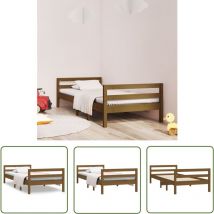 The Living Store Massivholzbett Honigbraun 90x200 cm Kiefer - Holzbettrahmen - Kiefernbett - Doppelbett - Bettesystem - Schlafzimmereinrichtung