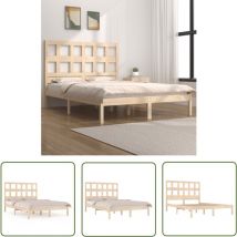 The Living Store Massivholzbett ohne Matratze 120x190 cm Kiefernholz - Holzbett - Kiefernholzbett - Doppelbett - Bettgestell - Massivholzbette