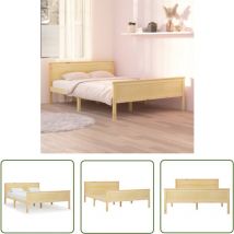 The Living Store Massivholzbett ohne Matratze 120x200 cm Kiefernholz - Holzbett - Kiefernholzbett - Doppelbett - Bettgestell - Massivholzbette