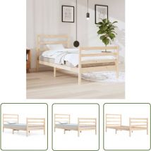 The Living Store Massivholzbett Kiefer 90x200 cm - Holzbetten - Kiefernbett - Doppelbett - Massivholzbette - Bettgestell