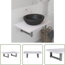 The Living Store - Meuble de salle de bain Blanc 60x40x16,3 cm - Étagère Salle De Bain - Meuble Salle De Bain - Rangement Salle De Bain - Étagère