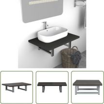 The Living Store - Meuble de salle de bain Gris 60x40x16,3 cm - Étagère Salle De Bain - Meuble Salle De Bain - Rangement Salle De Bain - Étagère