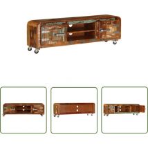The Living Store - Meuble tv 120x30x36 cm Bois de récupération massif - Meubles Tv - Meuble Tv Ancien - Meuble Tv Rustique - Meuble Tv Industrielle