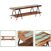 Hommoo - The Living Store Meuble tv 160x40x50 cm Bois de récupération massif - Meubles Tv - Meuble Tv - Meuble Industriel - Meuble Vintage