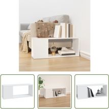 The Living Store Meuble tv Blanc 80x24x32 cm Bois d'ingénierie - Meubles Tv - Meuble Tv Blanc - Meuble Tv Moderne - Unité Tv - Étagère Murale