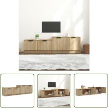 Devenirriche - The Living Store Meuble tv Chêne sonoma 158,5x36x45 cm Bois d'ingénierie - Meuble Tv - Meuble Téléviseur - Support Tv - Unité Tv