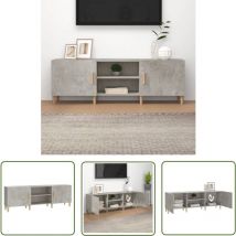 Maison Exclusive - The Living Store Meuble tv Gris béton 150x30x50 cm Bois d'ingénierie - Meubles Tv - Meuble Tv Gris - Meuble Tv Design - Meuble Tv
