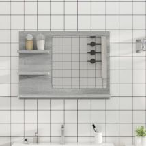 Miroir Miroir déco pour Salle de bain Salon Chambre ou Dressing Sonoma gris 60x10,5x45 cm Bois d'ingénierie 66950