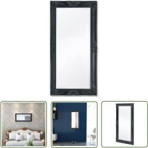 Hommoo - The Living Store Miroir mural style baroque 100x50 cm noir - Miroir Mural - Miroir Baroque - Décoration Murale - Miroir Vintage - Miroir
