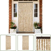 The Living Store Moustiquaire Beige 90x200 cm Chenille - Rideau Anti-insectes - Moustiquaire - Protection Contre Les Insectes - Filet Anti-mouche