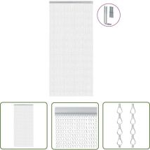 The Living Store Moustiquaire de porte à chaîne 100x200 cm aluminium - Moustiquaire De Porte - Rideau Anti-insectes - Filet Anti-mouche - Écran