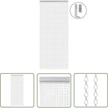 The Living Store Moustiquaire de porte à chaîne 90x220 cm aluminium - Moustiquaire De Porte - Rideau Anti-insectes - Filet Anti-mouche - Moustiquaire