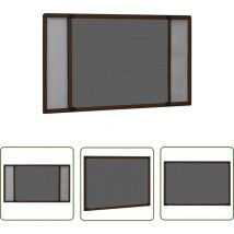 The Living Store Moustiquaire extensible pour fenêtres Marron (100-193)x75 cm - Moustiquaire Fenetre - Moustiquaire Extensible - Protection Insecte