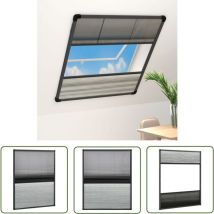 Moustiquaire plissée pour fenêtre Aluminium 80x100 cm et auvent - Moustiquaire Fenêtre - Moustiquaire Pliante - Protection Contre Les Insectes