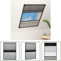 Moustiquaire plissée pour fenêtre Aluminium 80x120 cm - Moustiquaire Fenêtre - Moustiquaire Toit - Protection Insecte - Anti-insecte - Filet