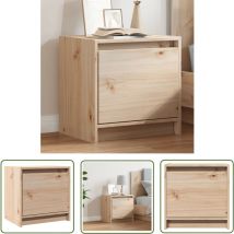 The Living Store Nachttisch 40x30,5x40 cm Massivholz Kiefer - Massiver Holzt Tisch - Nachtisch Kiefer - Wohnzimmer Dekoration - Beistelltisch