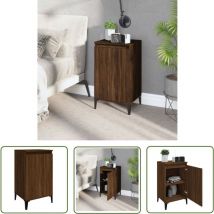 Nachttisch Braun Eichen-Optik 40x35x70 cm Holzwerkstoff - Nachttisch - Wohnzimmermöbel - Esszimmermöbel - Holzwerkstoff - Eiche Optik - The Living