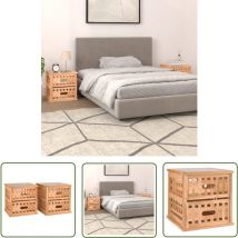 Tuserxln - The Living Store Nachttische 2 Stk. 34x34x34 cm Massivholz Nussbaum - Holznachtttische - Nussbaum Tisch - Schreibtischlampe