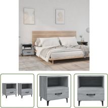 Nachttische 2 Stk. Grau Sonoma Holzwerkstoff - Nachttische - Grau - Wohnzimmer Dekoration - Holzwerkstoff Möbel - Beistelltisch - The Living Store