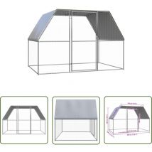 The Living Store Outdoor-Hühnerkäfig 3x2x2 m Verzinkter Stahl - Hühnerkäfig - Vogelvoliere - Geflügelhaus - Außenhaltung - Tiergehege