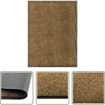 Maison Exclusive - The Living Store Paillasson lavable Marron 90x120 cm - Tapis D'entrée - Paillasson Extérieur - Paillasson Intérieur - Tapis