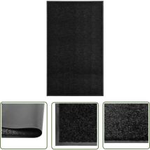 The Living Store Paillasson lavable Noir 90x150 cm - Tapis D'entrée - Paillasson Extérieur - Paillasson Intérieur - Tapis Absorbant - Tapis