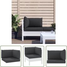 The Living Store Palettenkissen 3-tlg. Schwarz Oxford-Gewebe - Gartenkissen - Sitzkissen - Lounge Set - Außenkissen - Balkondekoration