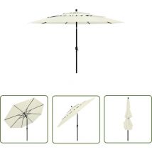 Maison Exclusive - The Living Store Parasol de jardin à 3 niveaux avec mât en aluminium sable 3,5 m - Parasol De Jardin - Parasol Extérieur - Parasol